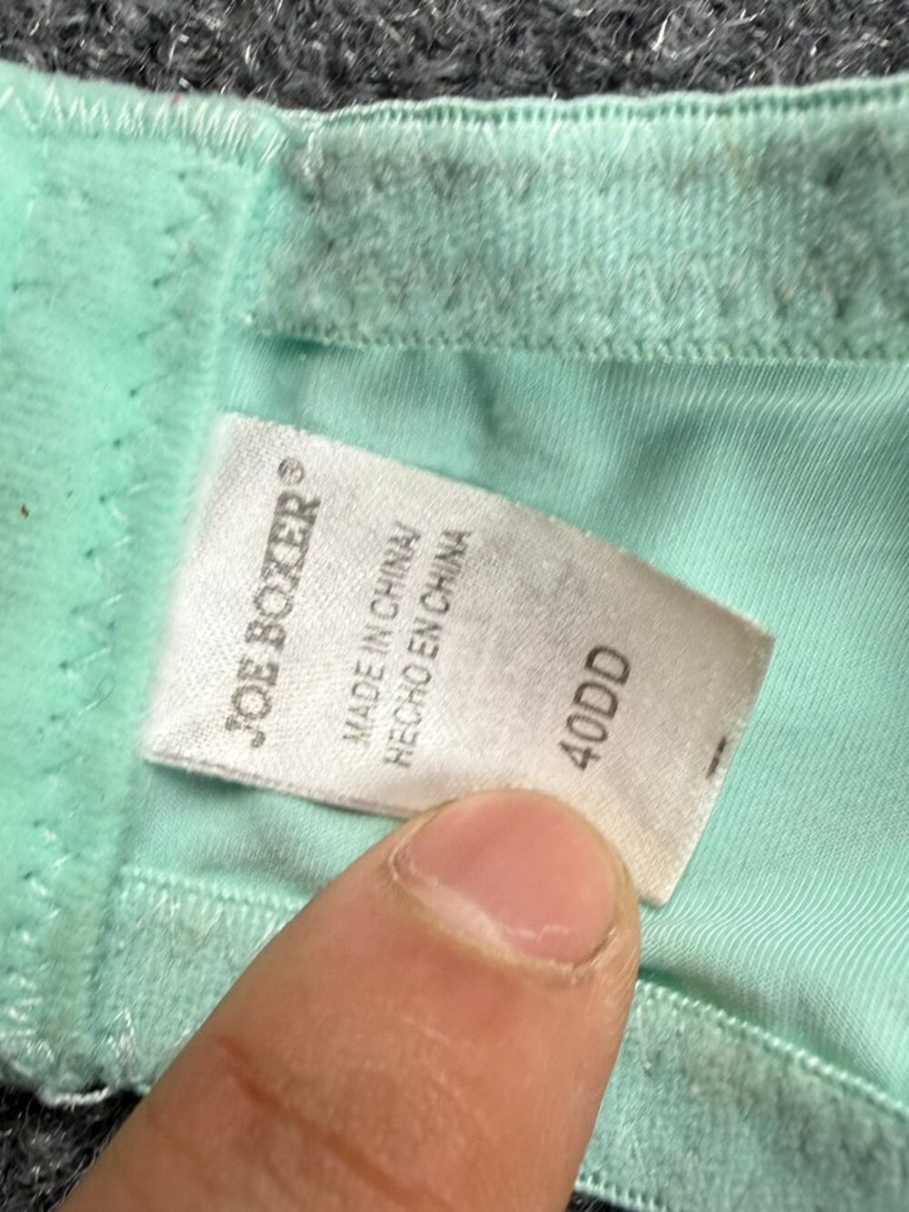 Joe Boxer Mint Green Underwire Bra Size 40dd Needs Cleaning Stain View 2